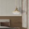 Airsurfer 11.75" Dia X 10" H Single Bulb Matte Gold Glass Fan Shape Pendant Chandelier - 4 of 4