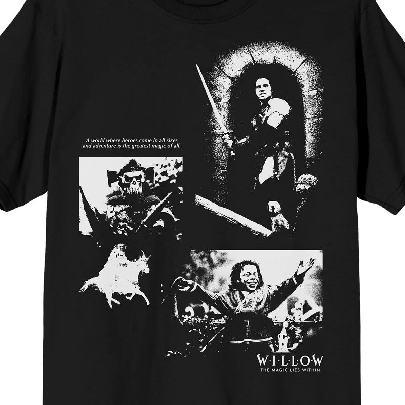 Willow (1988) Character Collage Men's Black Graphic Tee, 2 of 3