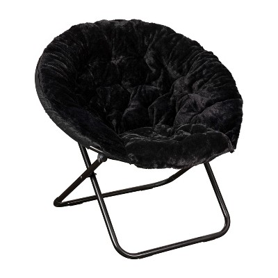 Flash Furniture Gwen 38" Oversize Portable Faux Fur Folding Saucer Moon Chair for Dorm and Bedroom