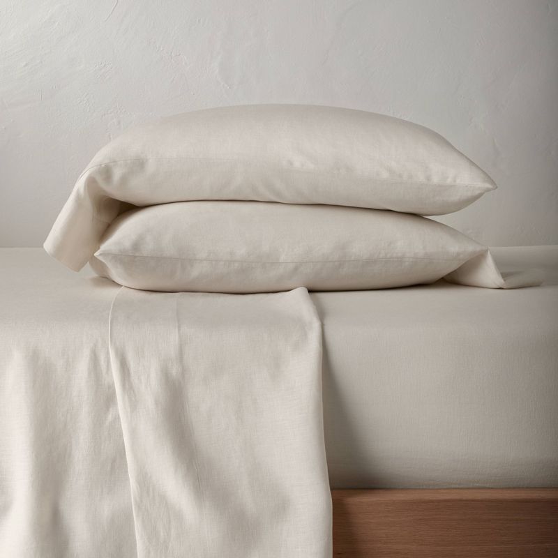 100% Washed Linen Solid Sheet Set - Casaluna™, 3 of 11