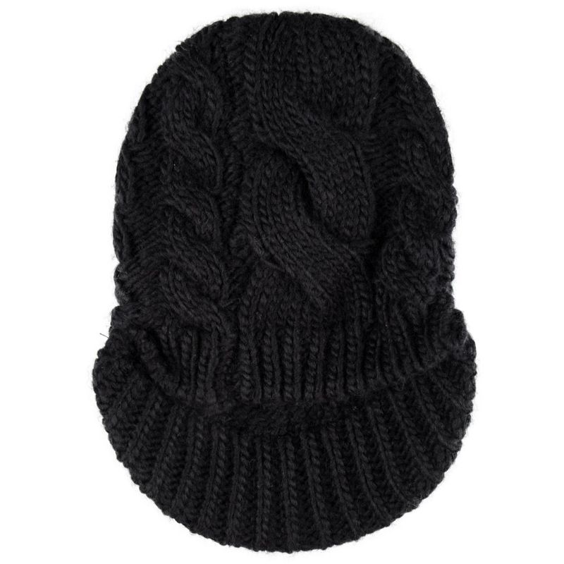 Jessica Simpson Women's Cable Knit Newsboy Beanie Hat with Brim, 3 of 6