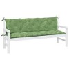 vidaXL 2-Piece Garden Bench Cushions - Leaf Pattern Oxford Fabric - Water-Resistant & Lightweight - Non-Slip with Attached Ropes - 3 of 4
