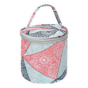 Unique Bargains Portable Crochet Knitting Sewing Craft Yarn Storage Bag Blue Geometry 5.12" x 5.51" - 1 of 4