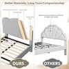 Upholstered Bed Frame for Kids - with Adjustable Scallop Headboard, Cute Velvet Princess Platform Bed, Solid Wood Slats Support, No Box Spring Needed - 4 of 4