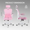 GlasFlength Task and Office Chairs with Support Armrest，Ergonomic, Adjustable，Computer Chair and Gaming Chair, Pink, 23.43"*17.72"*56.29" - 2 of 4