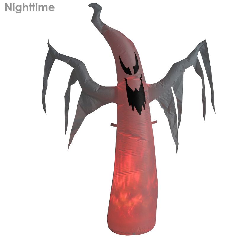 Sunnydaze 58" Self-Inflatable Holiday Spooky Glowing Ghost Outdoor Halloween Lawn Decoration with Red LED Light, 4 of 12