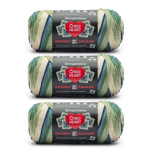 Red Heart All in One Granny Square Yarn 24 Pack-Aran - Lily Pad - 1 of 4