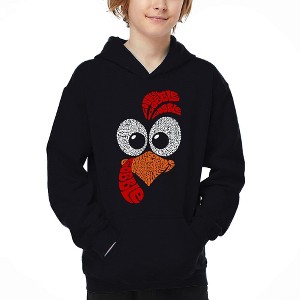 LA Pop Art Turkey Face - Boy's Word Art Hooded Sweatshirt - 1 of 4
