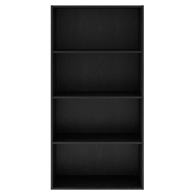 Black 47" Modern Stackable 4-Tier Wood Cube Bookcase