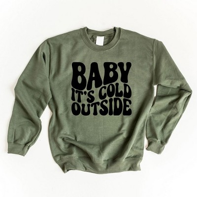Simply Sage Market Women's Graphic Sweatshirt Baby It's Cold Outside Wavy