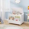 Costway Kids Toy Box Wooden Mobile Toy Storage Organizer with Bookshelf & Lockable Wheels White/Gray - 2 of 4
