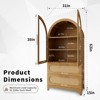 FONTOI 60" / 63" Arched Storage Cabinet with Glass Doors & Rattan Drawers, 5 Tier Display Cabinet for Living Room, Kitchen, Dining Room - 3 of 4