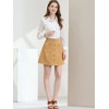 Allegra K Women's Buttons Front A-line Short Cargo Casual Skirt - 3 of 4