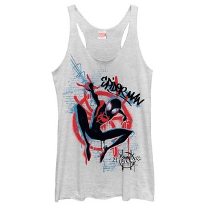 Women's Marvel Spider-Man: Into the Spider-Verse Graffiti Racerback Tank Top - 1 of 3