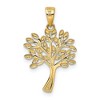 Black Bow Jewelry 14k Yellow Gold and White Rhodium Diamond Cut Tree Pendant, 16mm - 3 of 4