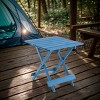 GlasFlength Folding Tables Portable Side Table Solid Wood Construction Simple Design for Patio Backyard Balcony, Blue, 19.75"*19.75"*19.75" - 4 of 4