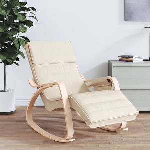 CLIHOME Modern Rocking Chair,Wood Frame with Breathable Fabric Upholstery,Glider Rocker with Pillow for Living Room, Bedroom - 1 of 4