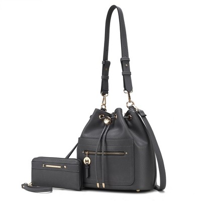 MKF Collection Larissa Vegan Leather Women’s Bucket Hobo Handbag with Wallet by Mia K