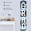 Big Dot of Happiness Light Blue Graduation Banner - Vertical Shaped Banner Decorations - 2 of 4