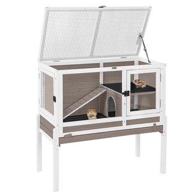 Aivituvin Wooden Hamster Cage| Anti-Chew Design|Easy-Clean PVC Layer-AIR53-DG/WZ