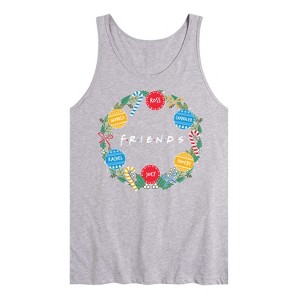 Men's Friends Wreath Graphic Tank Top - Athletic Heather - 2 X-Large - 1 of 3