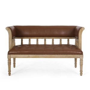 Loyning Traditional Upholstered Tufted Loveseat - Christopher Knight Home - 1 of 4