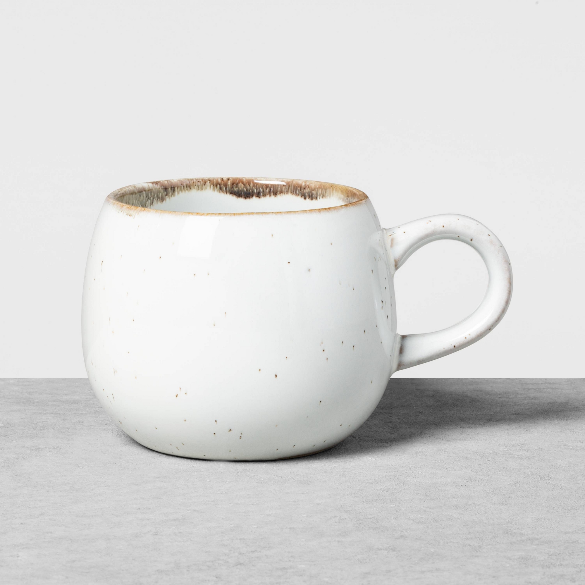 10oz Stoneware Reactive Glaze Round Mug Cream - Hearth & Hand™ with Magnolia: Dishwasher-Safe, Microwave-Safe