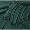 Evo Bytes Washed Microfiber Ruffled Comforter Set Soft Lightweight Bedding-Queen Comforter&2 Standard Shams-Green - 4 of 4