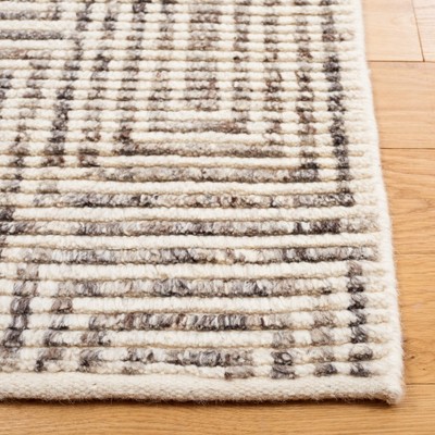 Ivory Geometric Hand-Knotted Wool Area Rug - 4' x 6'