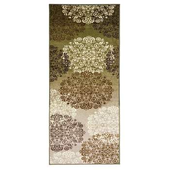 Traditional Floral Geometric Non-Slip Indoor Runner or Area Rug by Blue Nile Mills