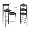 Sevobal Utility Storage Shelves, 3 Tiers Tall Plant Display Shelf with Round Trays, Plant Stand for Balcony Patio Home, Black, 16.5"*9.8"*30" - 4 of 4