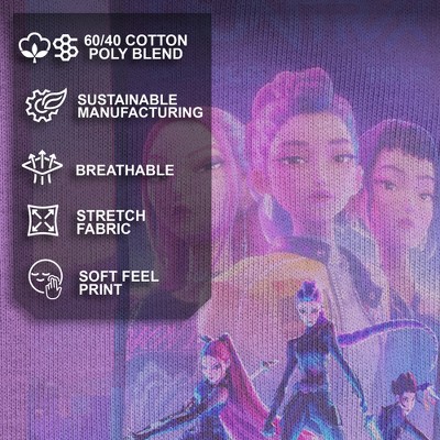 KPop Demon Hunters Girls' KPop Demon Hunters HUNTR/X World Tour Poster T Shirt - Purple Berry - Medium — фото 4