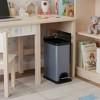 Innovaze 2 Gal / 8L Slim Carbon Steel Trash Can and Plastic Bag Organizer Set, Soft-Close Pedal Bin for Home, Office or Kids’ Room - 2 of 4