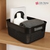 Life Story Medium Storage Basket, Decorative Plastic Home Organizer, Lightweight Versatile Tub with Built-In Handles, 10 Quart, Black - 4 of 4