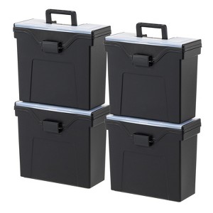 IRIS USA Portable Letter Size File Box with Handle for Hanging Folders - 1 of 4