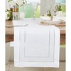 Saro Lifestyle Table Runner with Double Hemstitch Design, 16"x72", White - 3 of 3
