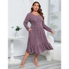 WhizMax Women's Classic Ribbed Knit Sweater Dress Plus Size Stretchy Comfy Casual Fall Dress - 3 of 4