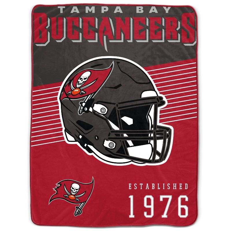 NFL Tampa Bay Buccaneers Helmet Stripes Flannel Fleece Blanket, 1 of 4