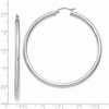 Black Bow Jewelry 3mm, 14k White Gold Classic Round Hoop Earrings, 55mm (2 1/8 Inch) - 3 of 4