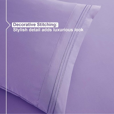 Lavender Full Deep Pocket Microfiber 4-Piece Bed Sheet Set