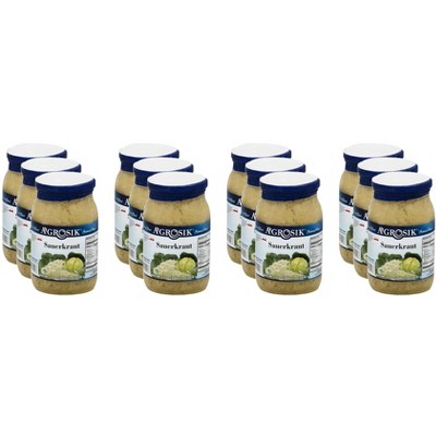 A Grosik Sauerkraut - Case of 12 - 33 oz