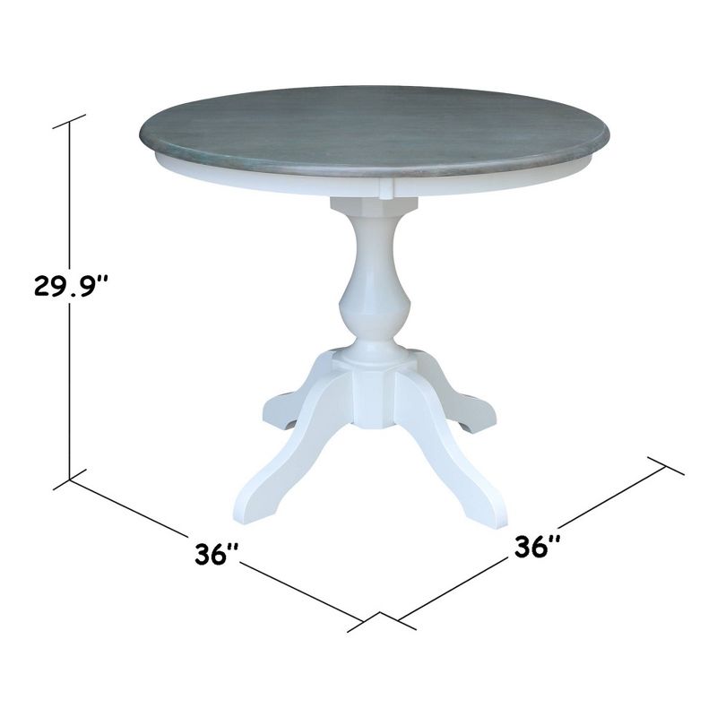 36&#34; Round Top Dining Table White/Heather Gray - International Concepts, 6 of 7