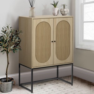 Arina Natural Rattan 2 Door High Accent Cabinet with Adjustable Shelf - The Pop Home - 1 of 4