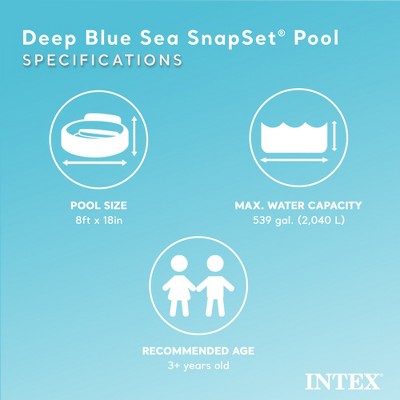 Deep Sea Blue 8' Round SnapSet Kiddie Pool