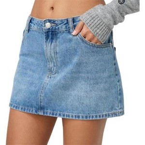 Coolmee Women's Jean Skirts Mid Waist Trendy Clothes Denim Mini Skirt - 1 of 4