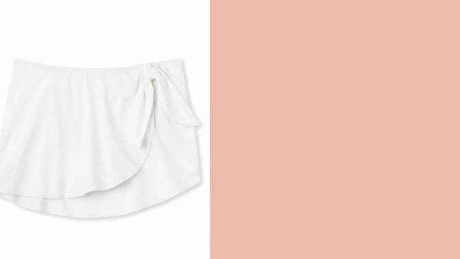 Women's Faux Sarong Skirtini Bikini Bottom - Shade & Shore™ White, 2 of 9, play video