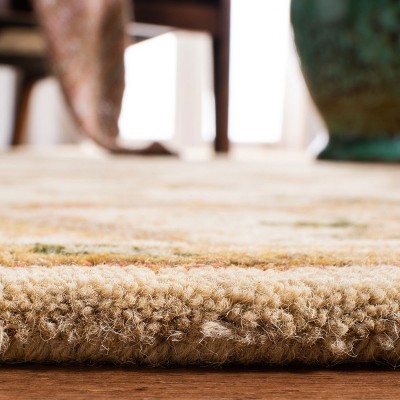 Handmade Gold Wool Tufted Reversible Rug, 4' x 6'