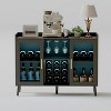 Freestanding Kitchen Sideboard Buffet Cabinet with Storage & LED Light, Wine Bar Cabinet for Liquor, Wine and Coffee Bar with Rack and Glass Holder - 4 of 4