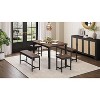5-Piece Extendable Dining Table Set for 4-8 People,63 Inch Kitchen Table with 2 Benches & 2 Stools,Space Saving Modern Dining Room Furniture - Black - 4 of 4