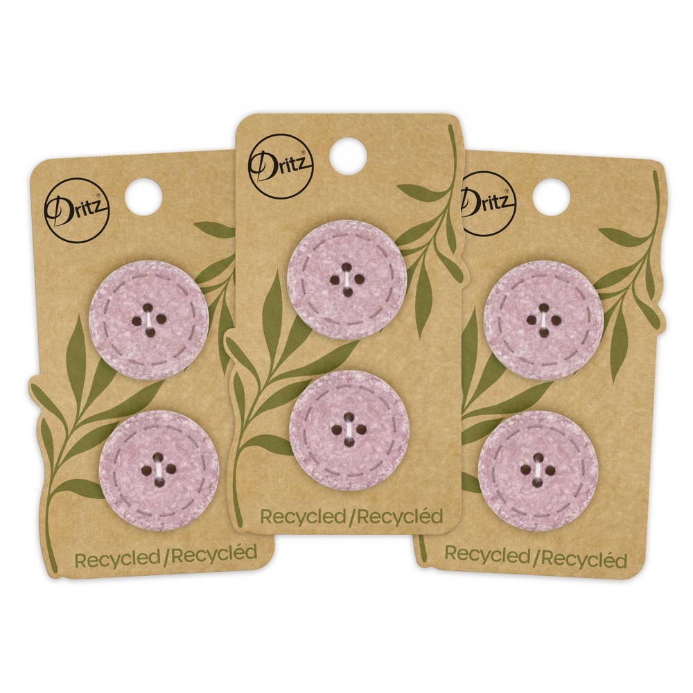 Photos - Creativity Set / Science Kit Dritz 25mm Recycled Cotton Round Stitch Buttons Mauve